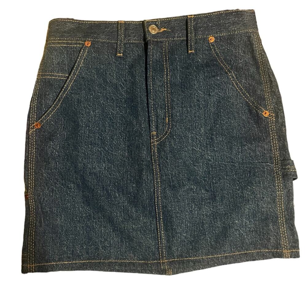 Re/Done Denim Retro Vintage Vibe Mini Skirt Womens Size 26 NWOT Preppy Minimal